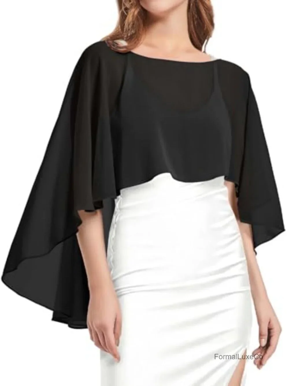 Women's Chiffon Shawl Wrap Cape Evening Dress Cover Up Poncho Pashmina